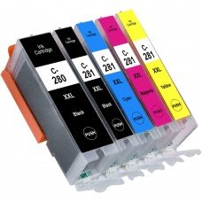 ENSEMBLE COMBO DE CARTOUCHE JET D'ENCRE CANON PGI-280/CLI-281 BK/PBK/C/M/Y XXL COMPATIBLE NOIR/PHOTO NOIR/CYAN/MAGENTA/JAUNE TRÈS HAUTE CAPACITÉ ENSEMBLE COMBO DE CARTOUCHE JET D'ENCRE CANON PGI-280/CLI-281 BK/PBK/C/M/Y XXL COMPATIBLE NOIR/PHOTO NOIR/CYAN/MAGENTA/JAUNE TRÈS HAUTE CAPACITÉ
